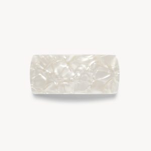 Jumbo Box Barrette in White Shell