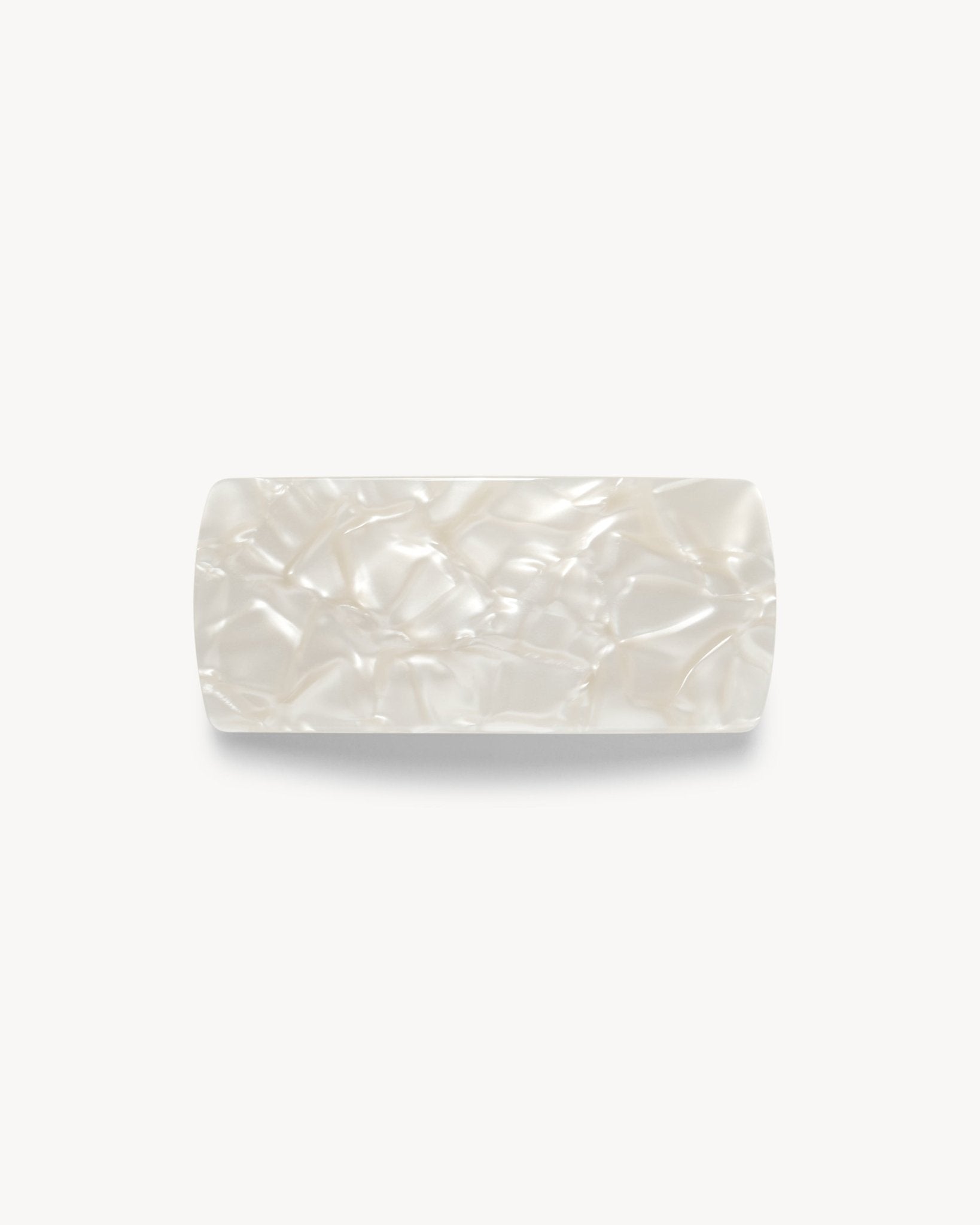 Jumbo Box Barrette in White Shell