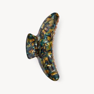 Jumbo Heirloom Claw in Green Tortoise