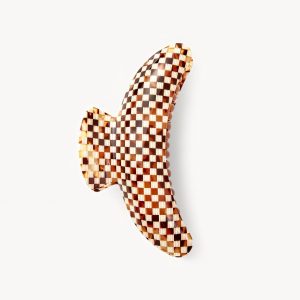 Jumbo Heirloom Claw in Tortoise Checker