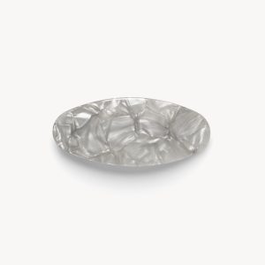Jumbo Oval Barrette in Grey Shell