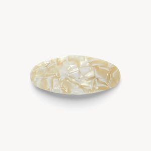 Jumbo Oval Barrette in Ivory