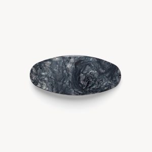 Jumbo Oval Barrette in Obsidian