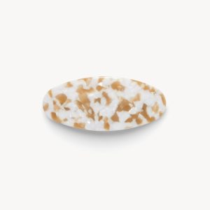 Jumbo Oval Barrette in Taupe Shell
