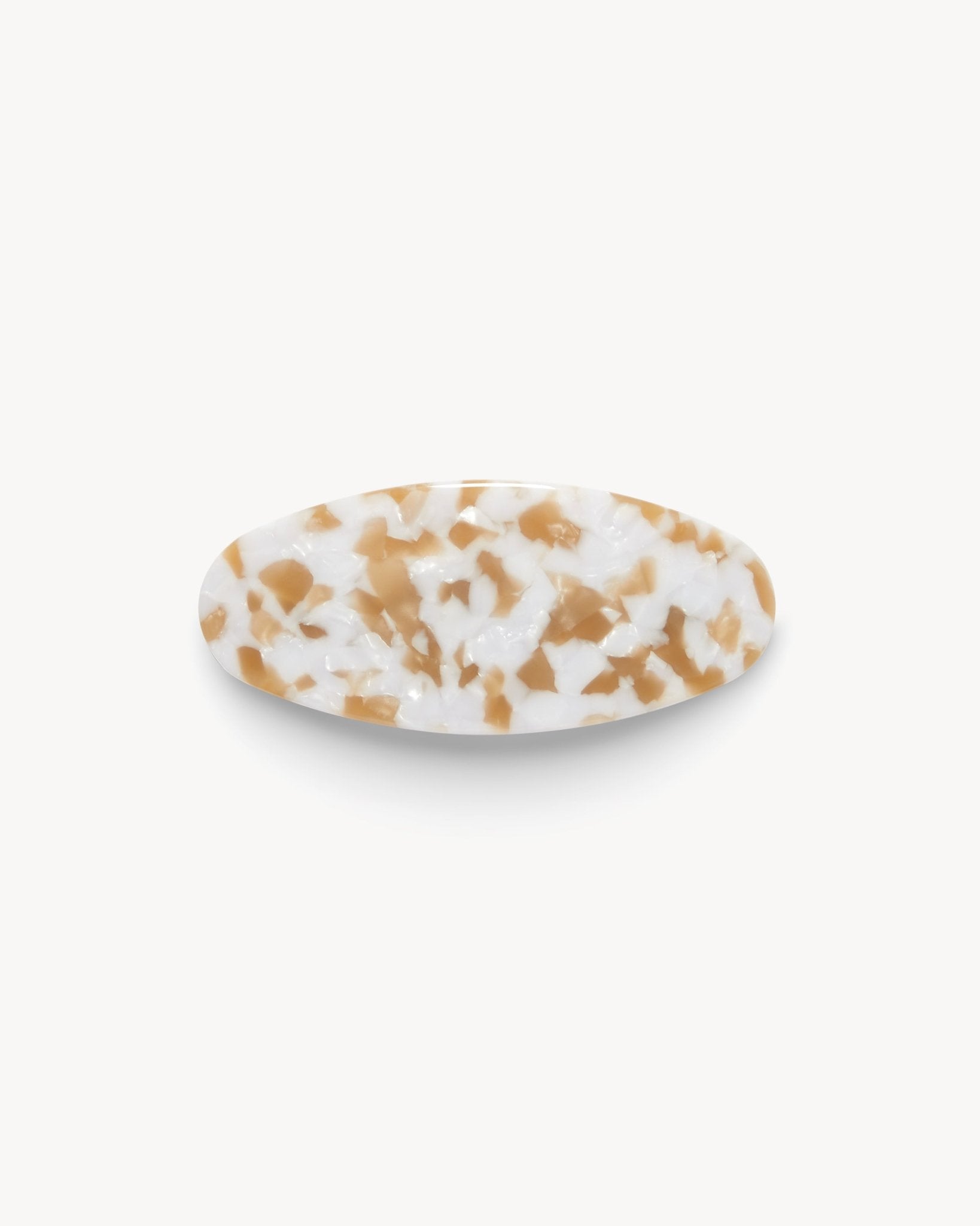Jumbo Oval Barrette in Taupe Shell