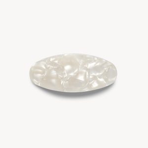Jumbo Oval Barrette in White Shell