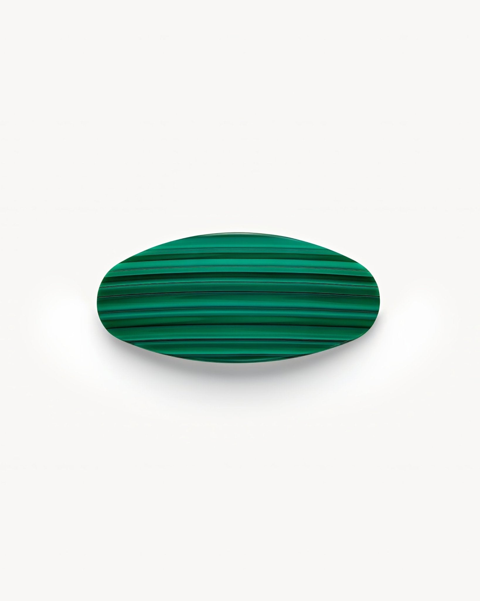 Jumbo Oval Barrette in Malachite