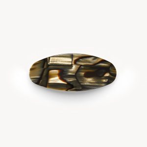 Jumbo Oval Barrette in Midnight Horn