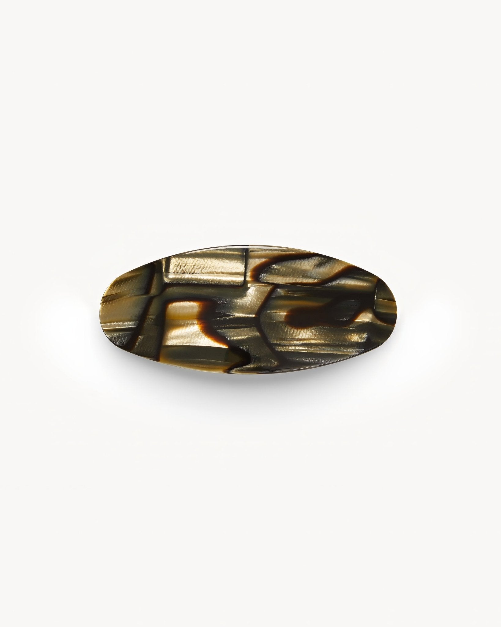 Jumbo Oval Barrette in Midnight Horn