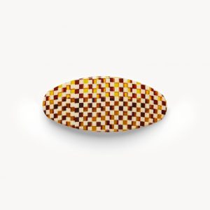 Jumbo Oval Barrette in Tortoise Checker