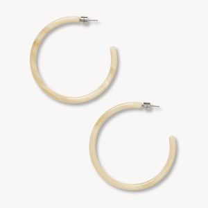 Large Hoops in Alabaster