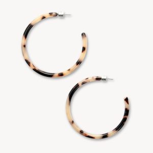 Large Hoops in Ash Blonde Tortoise