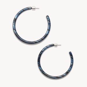 Large Hoops in Indigo