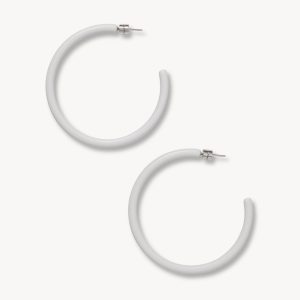 Large Hoops in Light Grey Matte