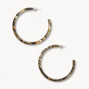 Large Hoops in Midnight Horn
