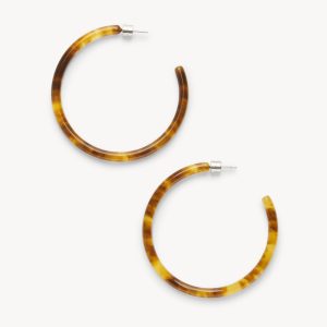 Large Hoops in Modern Walnut