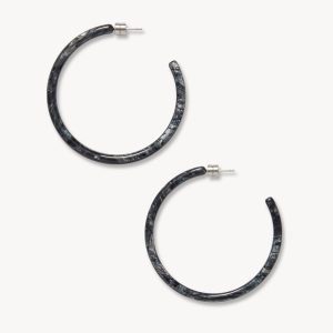 Large Hoops in Obsidian