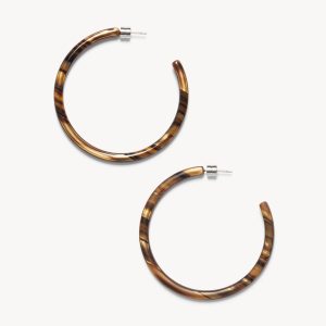 Large Hoops in Tiger’s Eye