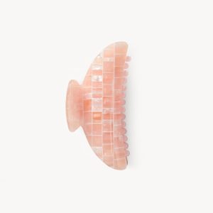 Midi Heirloom Claw in Apricot Shell Checker