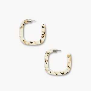 Midi Square Hoops in Terrazzo