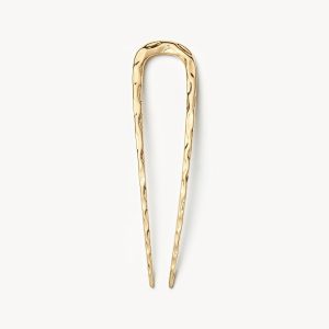 Midi Wavy French Hair Pin in Gold