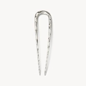 Midi Wavy French Hair Pin in Silver