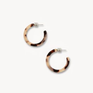 Mini Hoops in Ash Blonde Tortoise