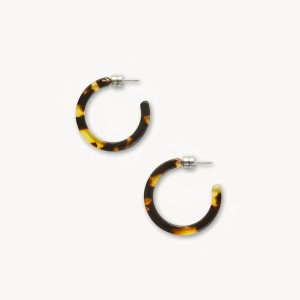 Mini Hoops in Dark Tortoise