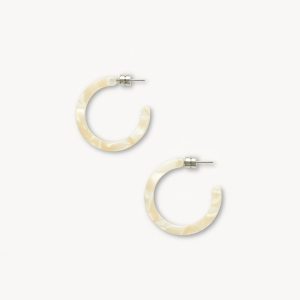 Mini Hoops in Ivory