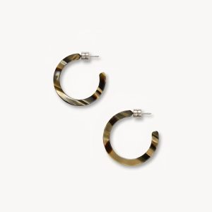 Mini Hoops in Midnight Horn