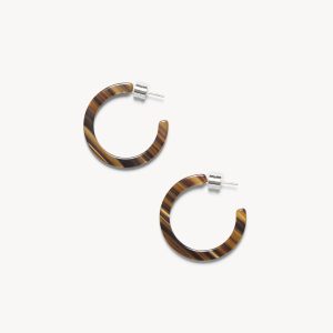 Mini Hoops in Tigers Eye