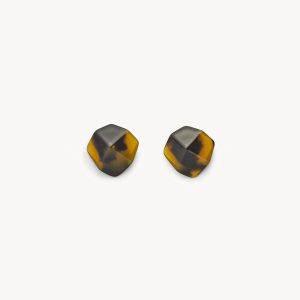 Mini Sculpture Studs in Classic Tortoise