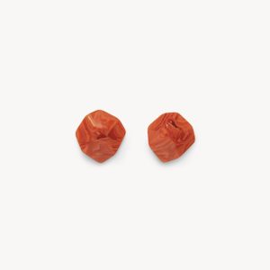 Mini Sculpture Studs in Poppy