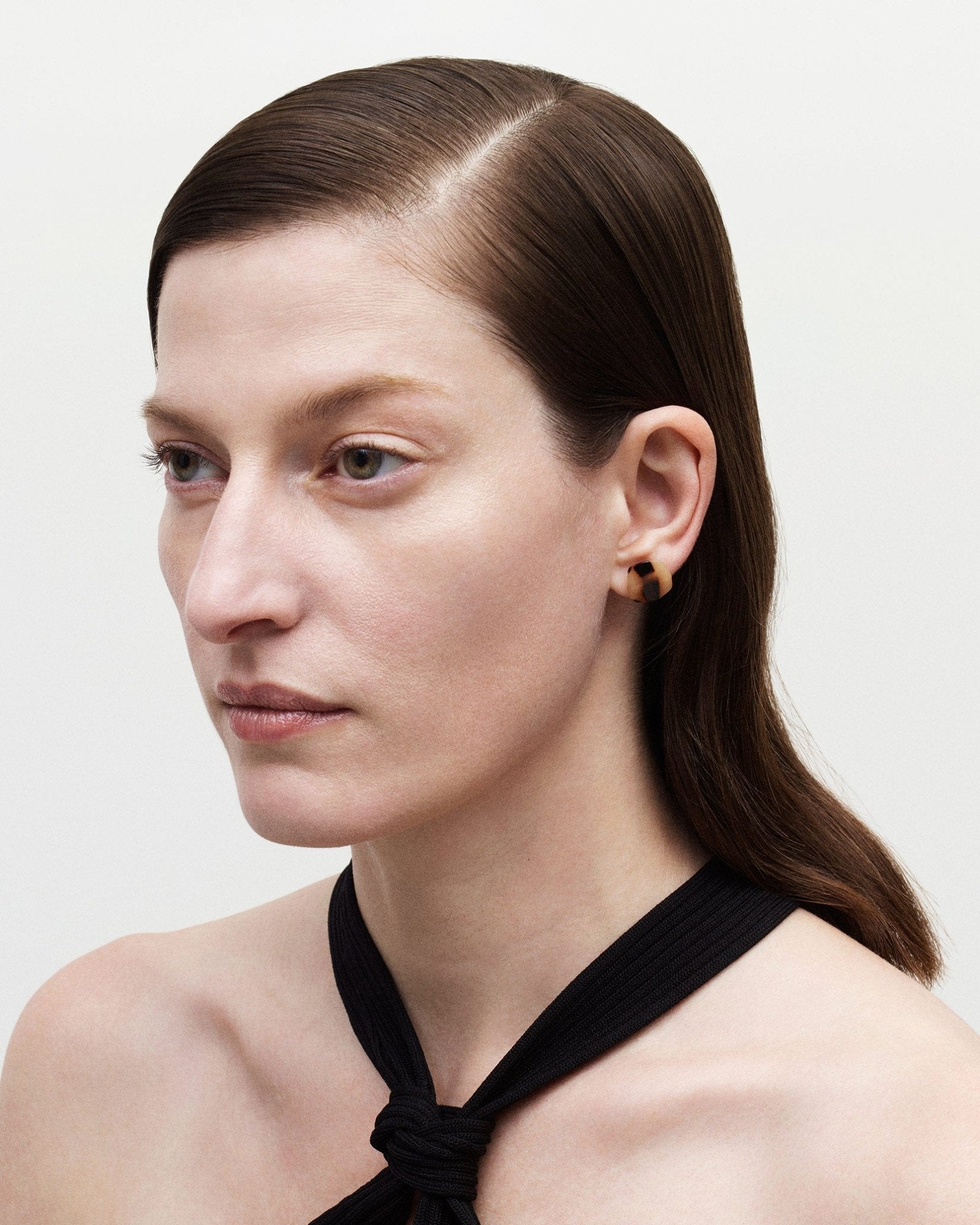 Mini Sculpture Studs in White Matte - Image 3
