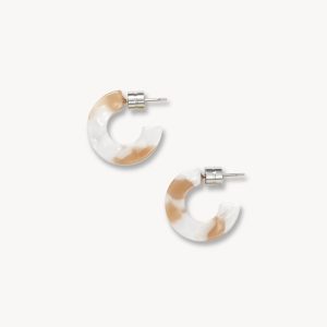 Muse Hoops in Taupe Shell