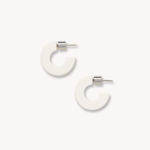 Muse Hoops in White Matte