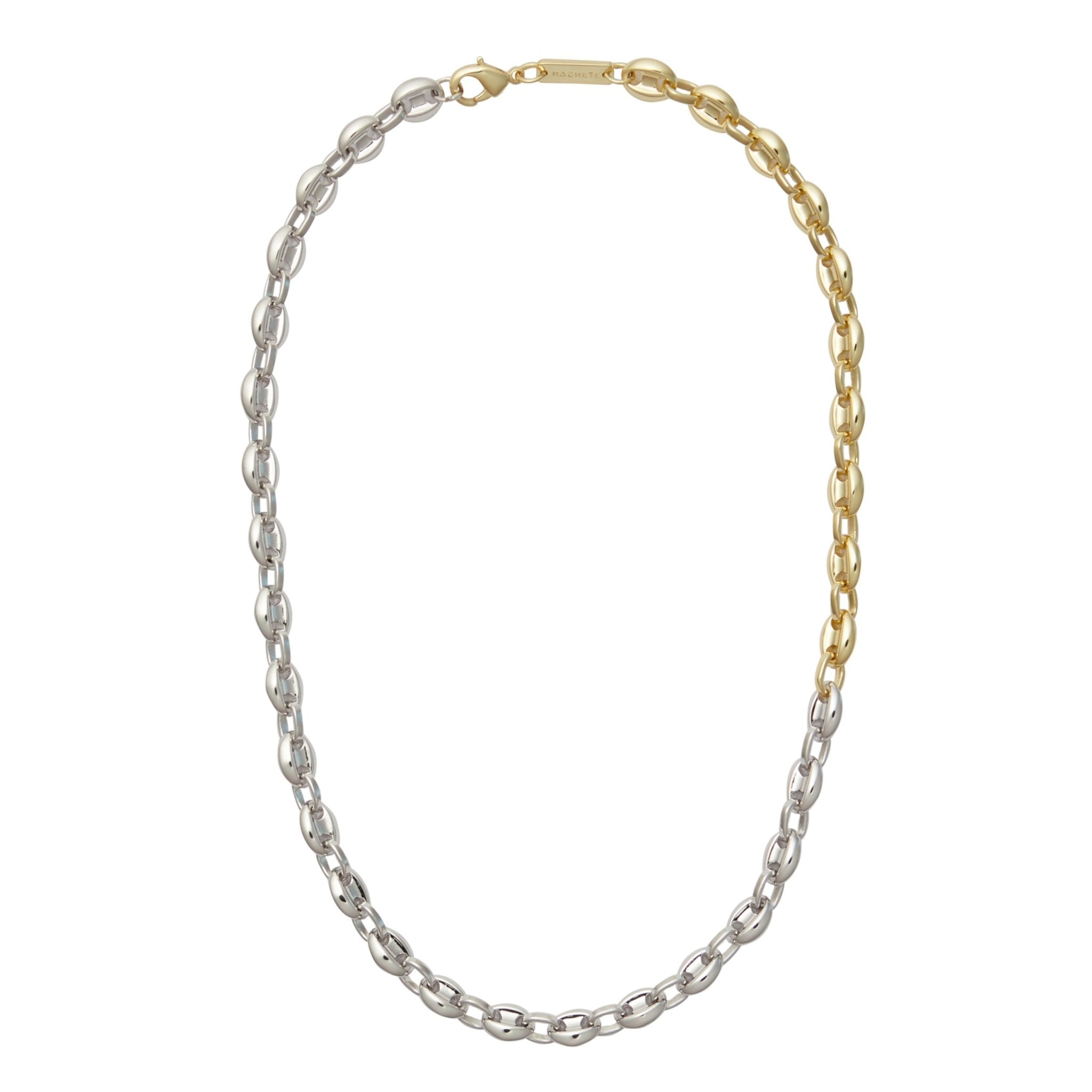 Petite Coffee Bead Necklace in 3/4 Silver
