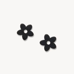 Petite Flower Charms in Black Matte