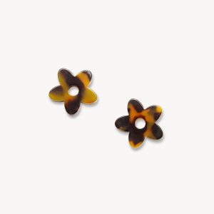 Petite Flower Charms in Classic Tortoise