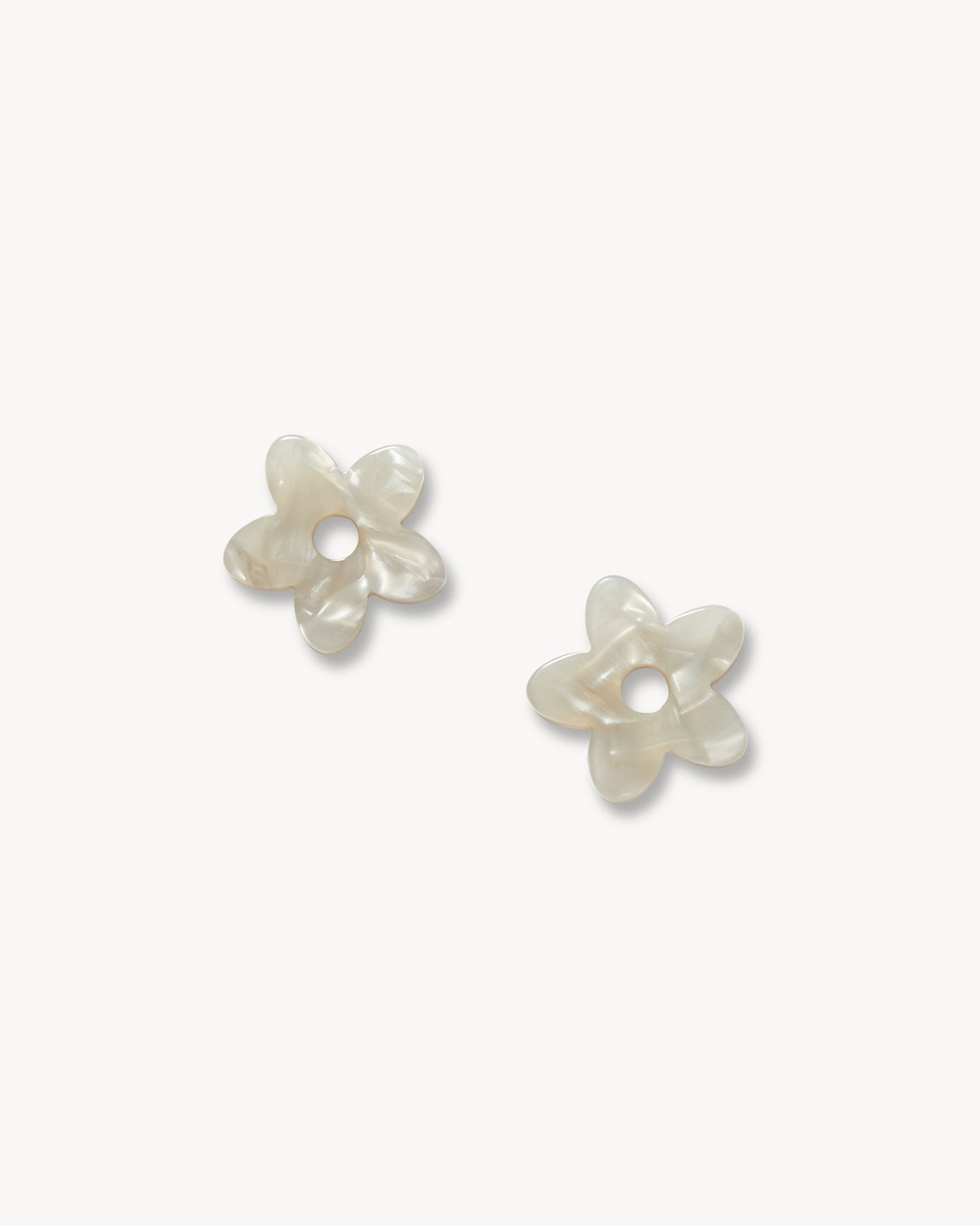 Petite Flower Charms in Grey Shell