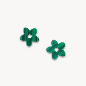 Petite Flower Charms in Malachite