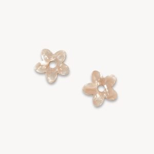Petite Flower Charms in Peach Shell