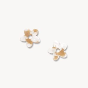Petite Flower Charms in Taupe Shell