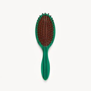 Travel Detangling Hair Brush in Malachite