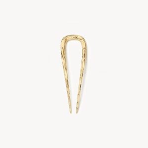 Petite Wavy French Hair Pin in Gold