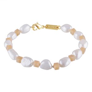 Round Pearl and Bead Bracelet