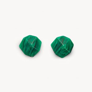 Sculpture Studs in Malachite