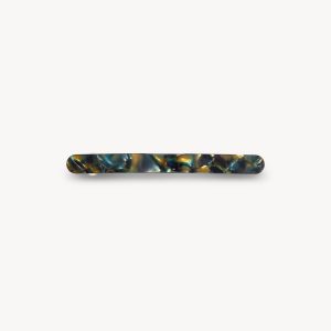 Slim Paris Barrette in Green Tortoise