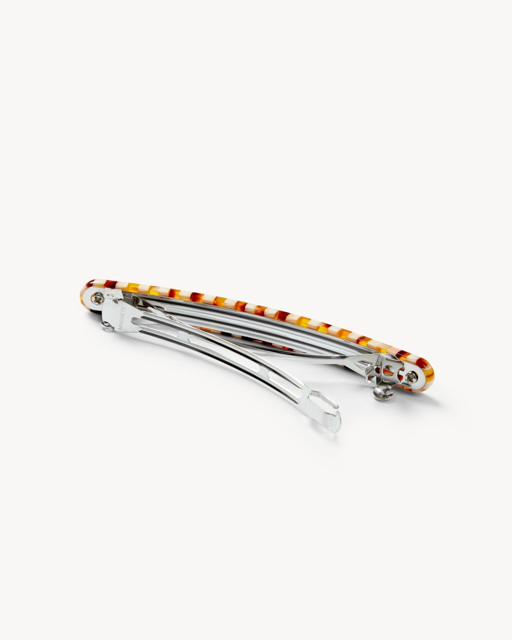 Slim Paris Barrette in Tortoise Checker - Image 2