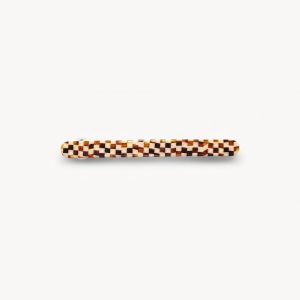 Slim Paris Barrette in Tortoise Checker